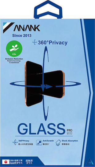 Anank 2.5d 360° Privacy Screen Protector Iphone 14 Pro Black