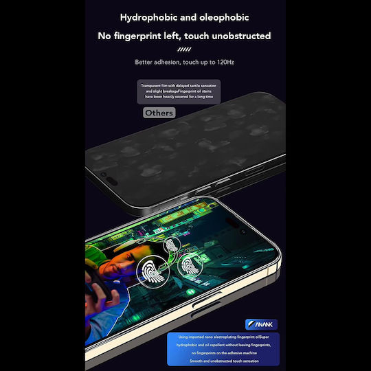 Anank 2.5D Displayschutzfolie Für iPhone 15 Pro Schwarz