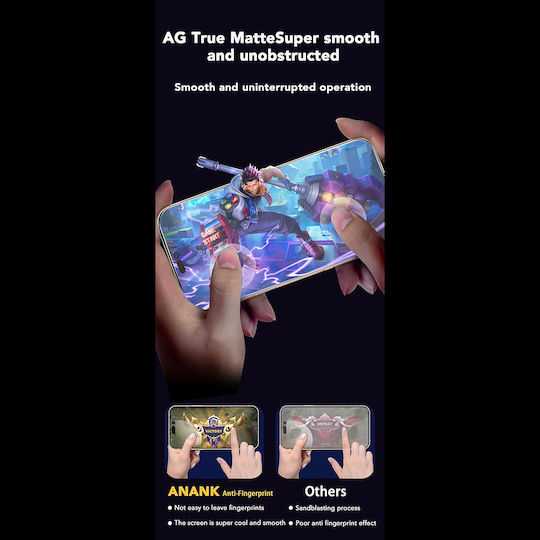 Anank 2.5d 1x Подсилен Антипръстов Защитен Екран За Iphone 16 Черен