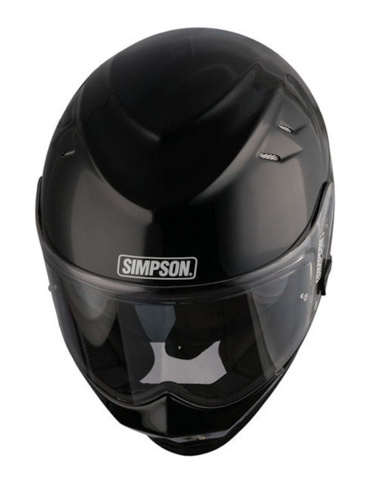 Simpson Venom Solid Glänzend Schwarz Motorradhelm Vollgesicht DOT / ECE 22.06 mit Sonnenvisier
