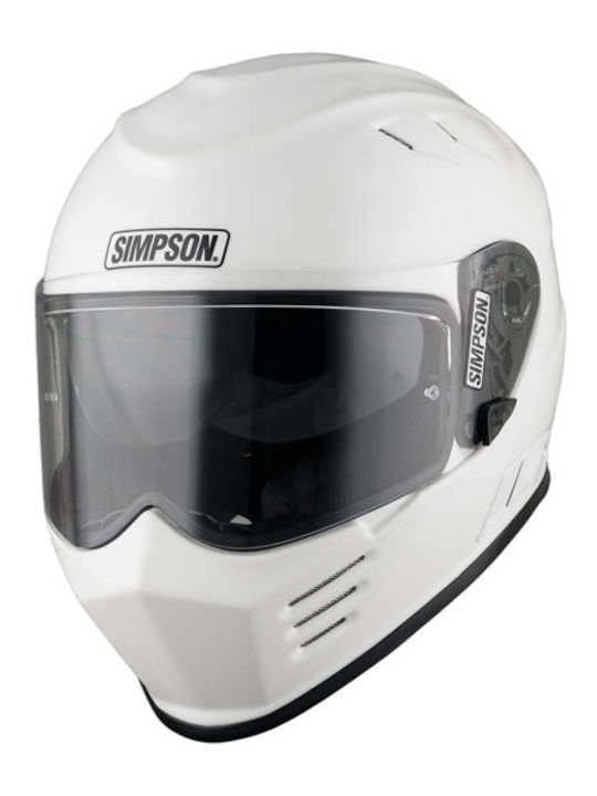 Simpson Venom Solid Gloss Бял Каска За Мотор Full Face DOT / ECE 22.06 с Sunvisor