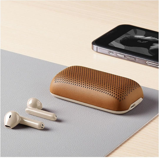 Lexon LA127 Earbud Bluetooth хендсфри Слушалки с Кутийка за Зареждане Camel