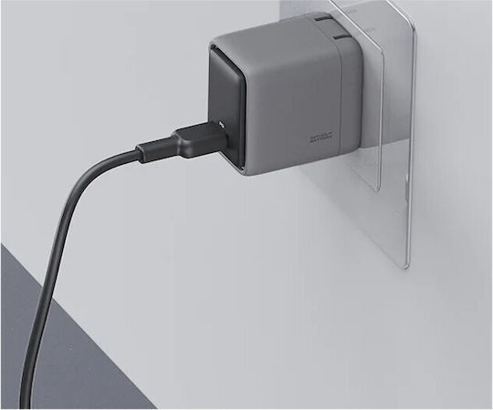 Aukey Charger with Built-in Cable with USB-C Port 45W Power Delivery / Quick Charge 4+ Gray (PA-C2)