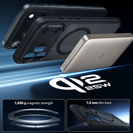 ESR Classic Hybrid Halolock Umschlag Rückseite Schwarz (iPhone 17 Pro Max)