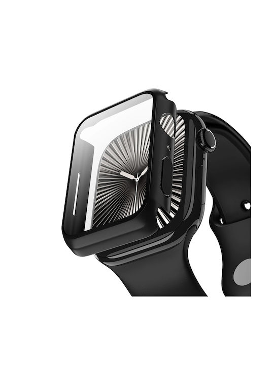 ANANK Carcasă de Plastic cu Sticlă în culoarea Negru pentru Apple Watch 41mm