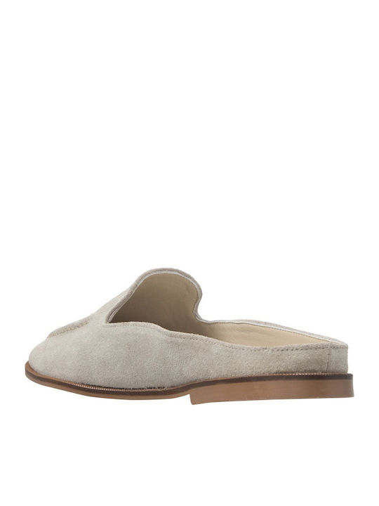 Fără toc Suede Mule în Culoare Bej