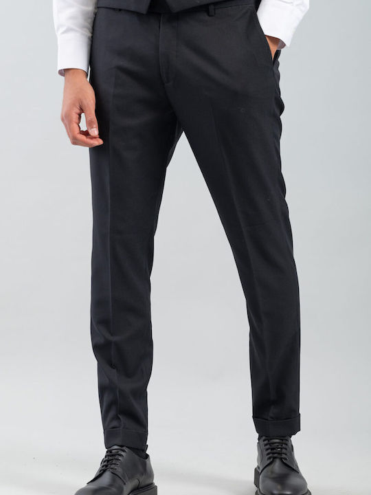 Men's Suit with Vest Black