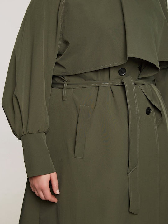 Women's Green Trench Coat