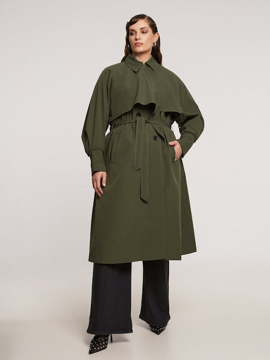 Women's Green Trench Coat