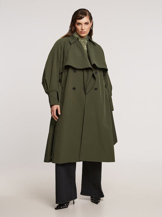 Women's Green Trench Coat