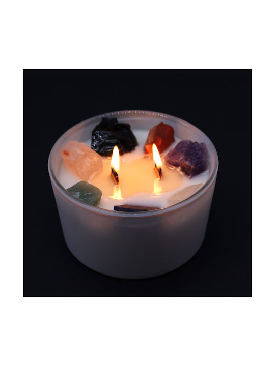 Aromatisches Kerze Edelsteine 7 Chakra Mondstein Kristall Kerze 640g