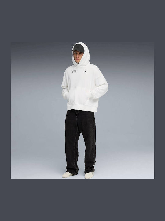 Graphic Sweatshirt with Hood White / Blue