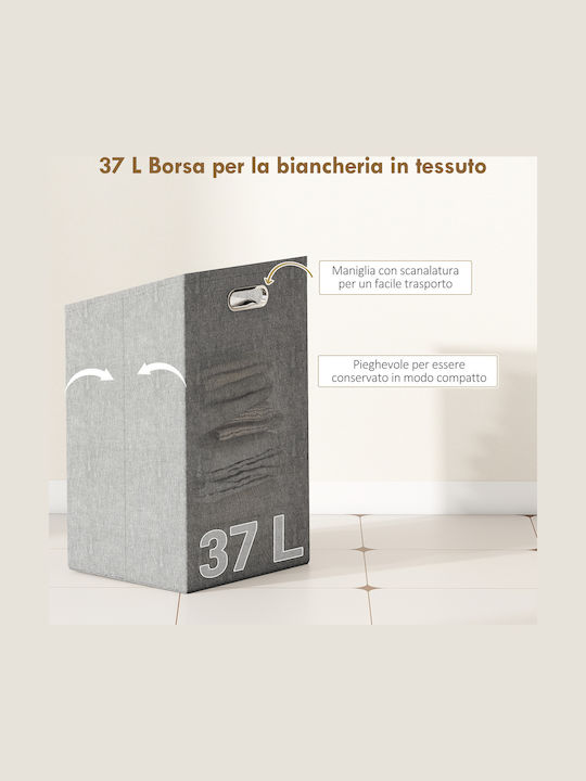 HomCom Καλάθι Απλύτων Bamboo 40x30x95cm Γκρι