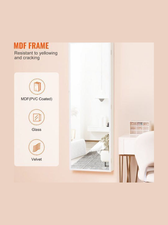 Vevor Wooden Jewellery Wardrobe with White Mirror