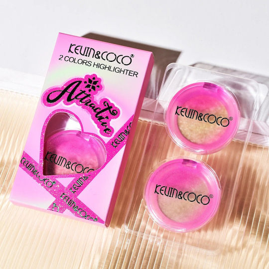 Set 2 Highlightere Kevinandcoco Attractive Santa's Blush Magical Glow Variantă A Roz