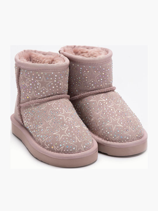 Dajana Cipria Booties Suede Kinderstiefeletten Rosa