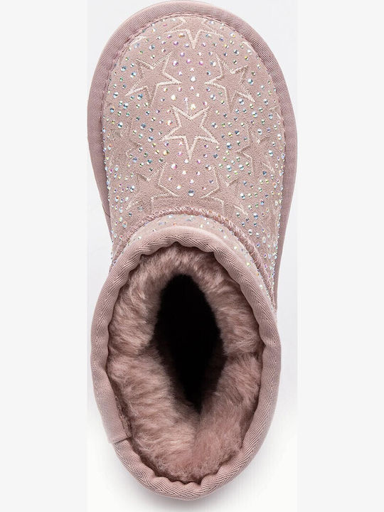 Dajana Cipria Booties Suede Kinderstiefeletten Rosa