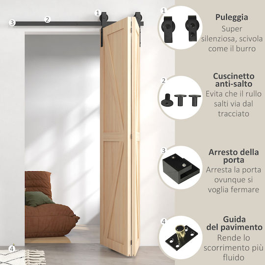 Homcom Kit Ușă Glisantă Pliabilă Negru Oțel Carbon 122x0.5x4 Cm B81-038v00bk Homcom Kit Ușă Glisantă Pliabilă Negru Oțel Carbon 122x0.5x4 Cm B81-038v00bk