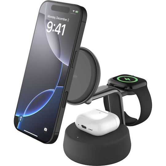 Belkin Ασύρματος Φορτιστής Qi2 25W Μαύρος (UltraCharge Pro)