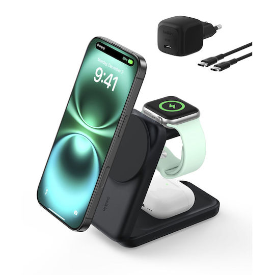 Belkin Безжично зарядно Qi2 25W Черен (UltraCharge)