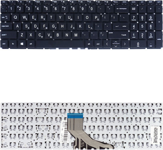 Laptop Keyboard HP 250 G7 Product Number 6BP22EA L14603-151 Greek No Frame Layout Keyboard OEM Code 40549GRNOFRAME