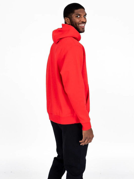 Fleece Kinder-Sweatshirt mit Kapuze und Taschen Rot Park 20