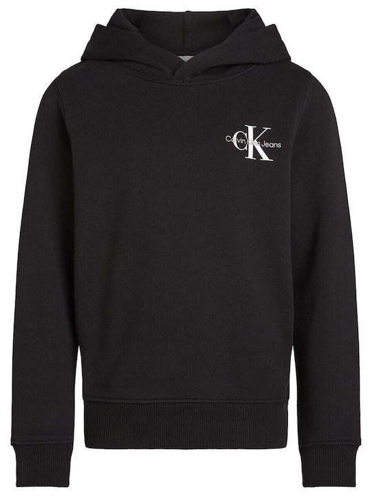 Παιδικό Φούτερ με Κουκούλα Μαύρο Monogram