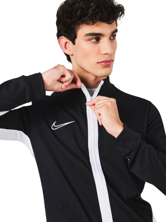 Αθλητική Παιδική Ζακέτα Φούτερ Dri-Fit Πλεκτή με Κουκούλα Μαύρη Academy