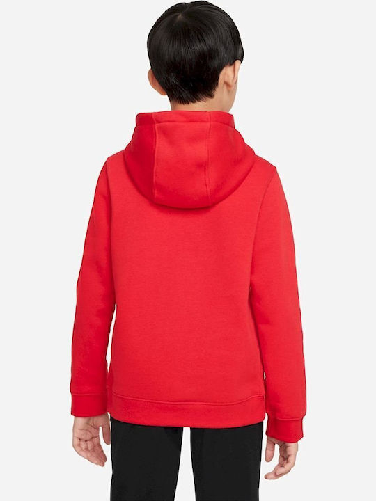 Fleece Kinder-Sweatshirt mit Kapuze und Taschen Rot Park 20