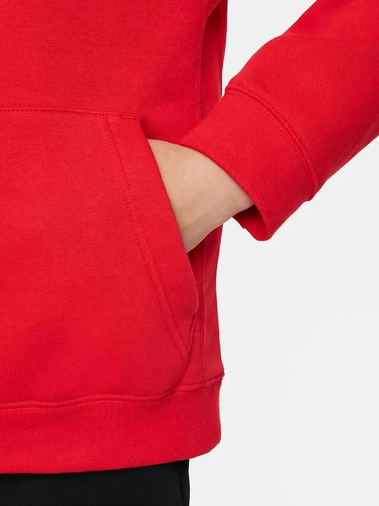 Fleece Kinder-Sweatshirt mit Kapuze und Taschen Rot Park 20