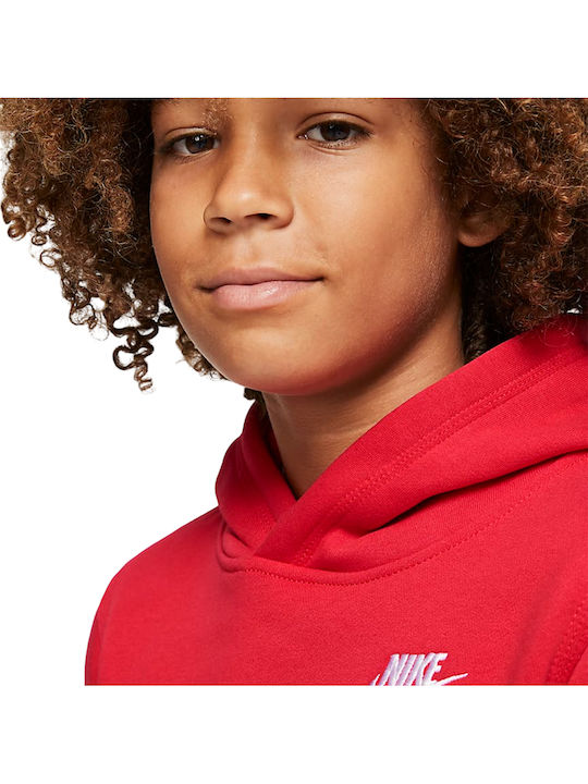 Kids Sweatshirt with Hood and Pockets Red Sportswear Club