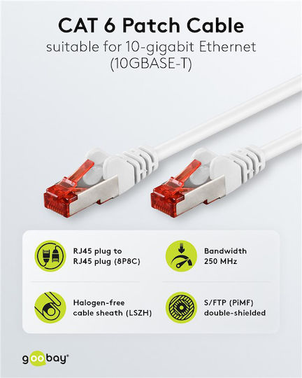 Goobay S/FTP Kat.6 Ethernet Netzwerkkabel 15m Weiß