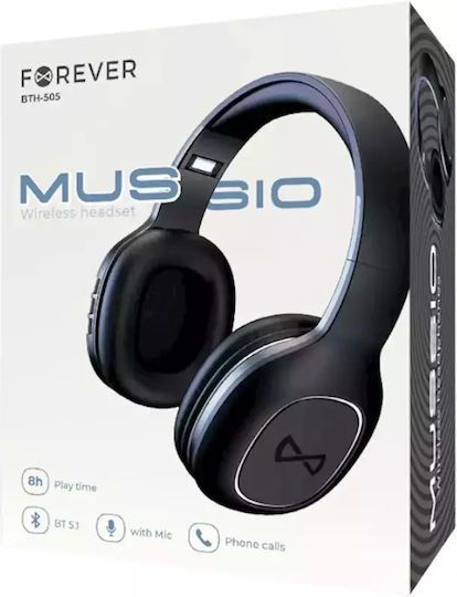 Forever BTH-505 Bluetooth Wireless On Ear Headphones with 8 hours of Operation Black