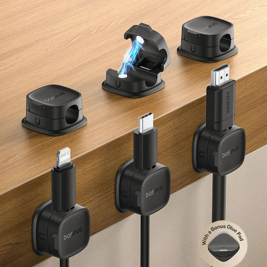 Baseus Cable Organizer Lite Series Magnetic B01331106111-00 3 Pack 3m Adhesive Black