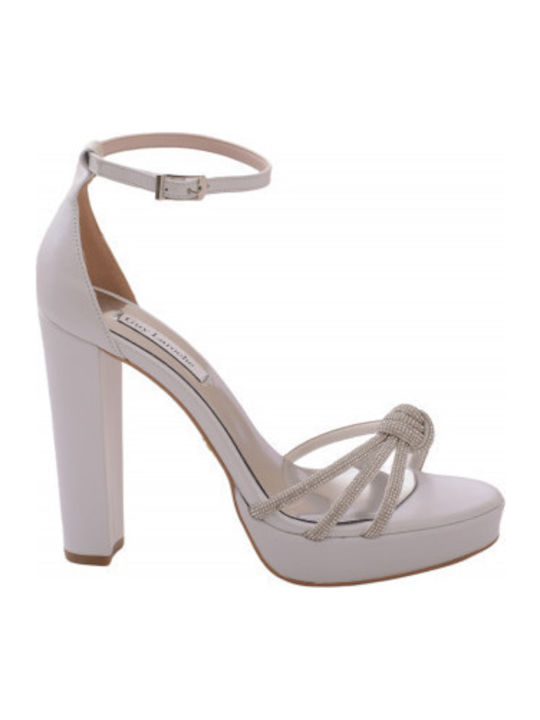 Sandalen mit Strass Weiß