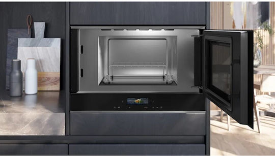 Siemens IQ700 Εντοιχιζόμενος Φούρνος Μικροκυμάτων 21lt Μαύρος