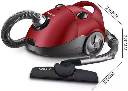 Haley HY-906 Aspirator 2800W cu sac 2lt Roșie