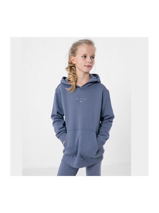 Kids Sweatshirt with Hood and Pockets Blue
