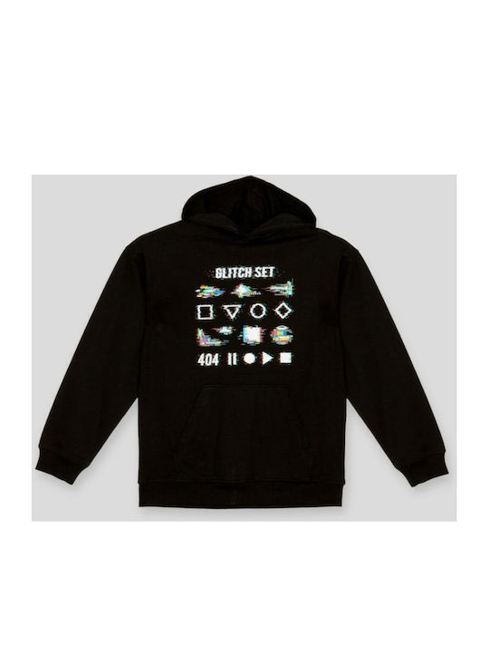 Kinder-Sweatshirt mit Kapuze Schwarz