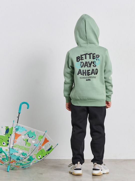 Kids Sweatshirt with Hood and Pockets Sage