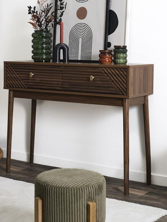 Tiffany Wooden Console Table with Mirror Coffee L100xW35xH80cm