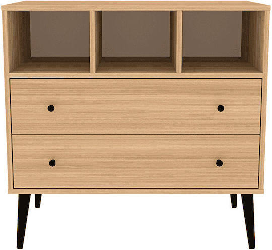 Baby Kommode mit 2 Schubladen Beige 96x58x93cm
