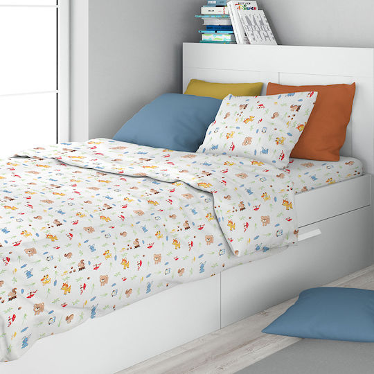 Dimcol Παιδικό Πάπλωμα Μονό White-sky Blue 160x240εκ. Dimcol Παιδικό Πάπλωμα Μονό White-sky Blue 160x240εκ.