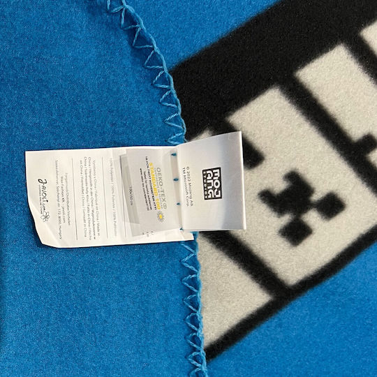Minecraft Blanket Fleece Blue 100x150cm