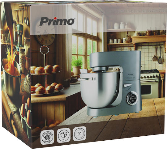 Primo PRMB-40529 400529 Κουζινομηχανή 1800W με Ανοξείδωτο Κάδο 8lt