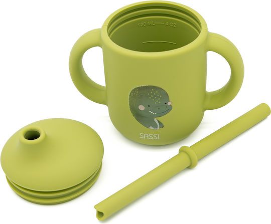 Sassi Junior Pahar pentru Copii din Silicon Verde 120ml pentru 6luni+