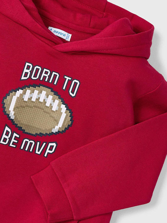 Kids Sweatshirt with Hood and Pockets Red