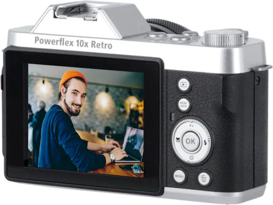 Rollei Powerflex Kompaktkamera 8MP Optischer Zoom 10x Silber