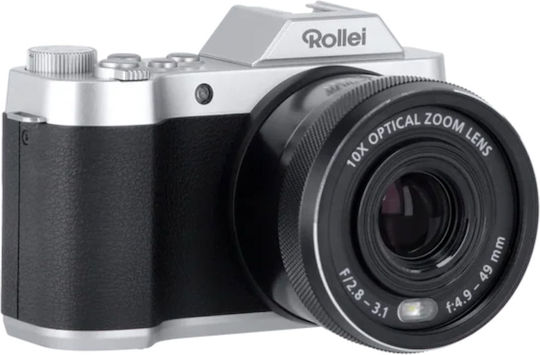 Rollei Powerflex Kompaktkamera 8MP Optischer Zoom 10x Silber