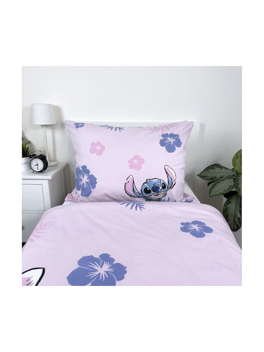 Conținut set Husă de pilotă pentru copii Single cu față de pernă Bumbac Roz 140x200cm